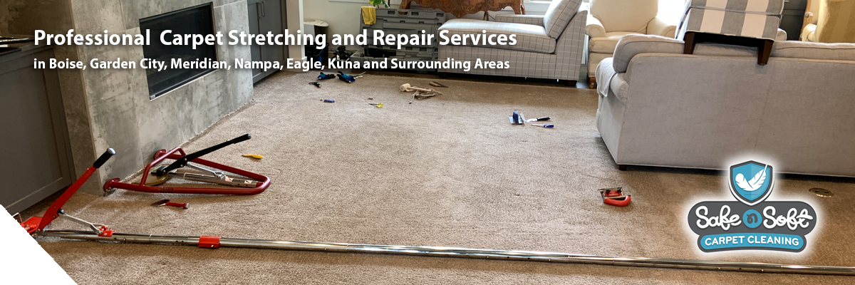 safe n soft carpet stretching and repair banner